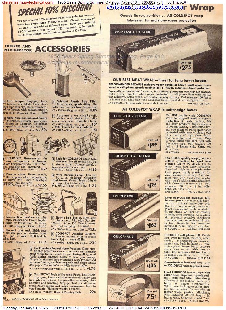 1955 Sears Spring Summer Catalog, Page 813