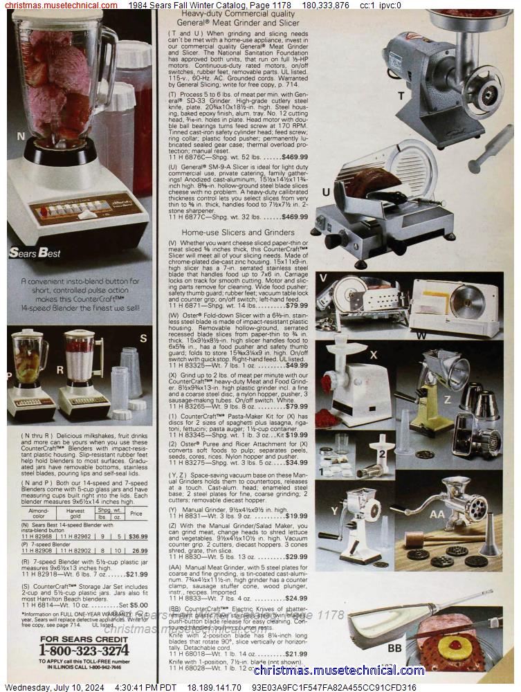 1984 Sears Fall Winter Catalog, Page 1178