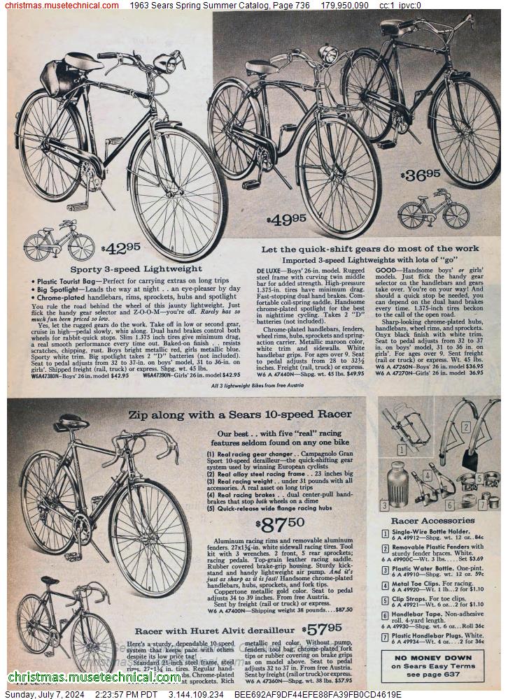 1963 Sears Spring Summer Catalog, Page 736