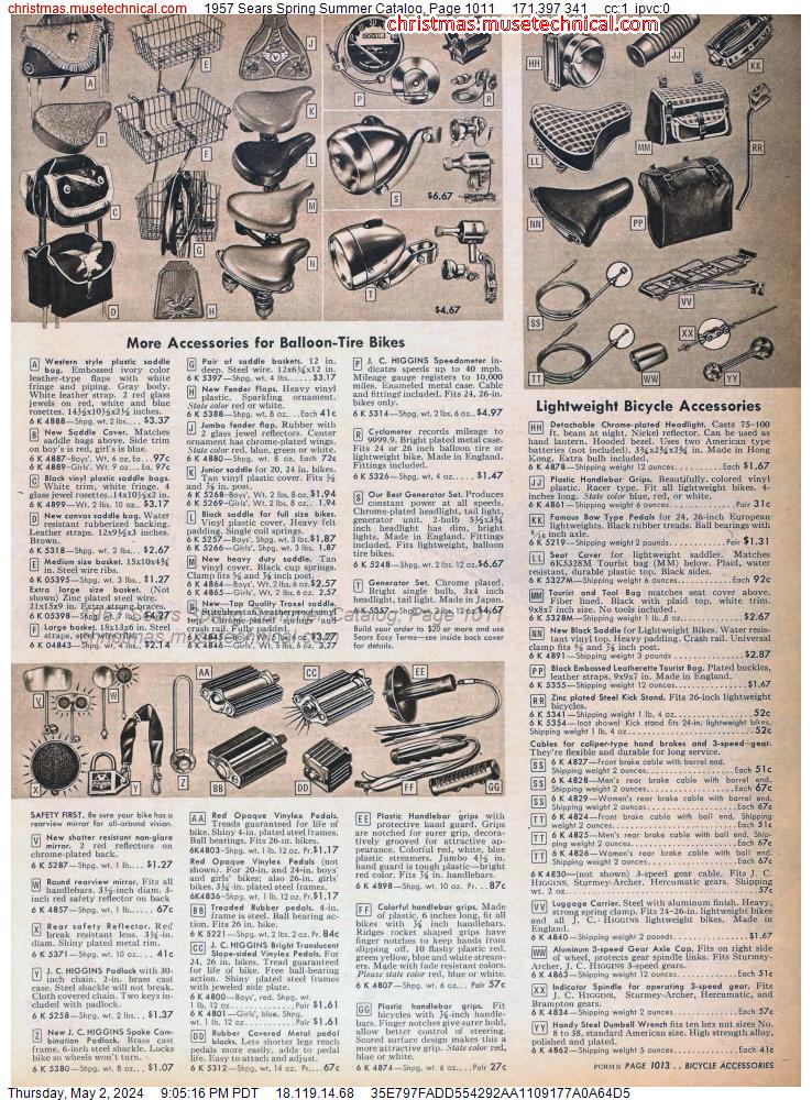 1957 Sears Spring Summer Catalog, Page 1011
