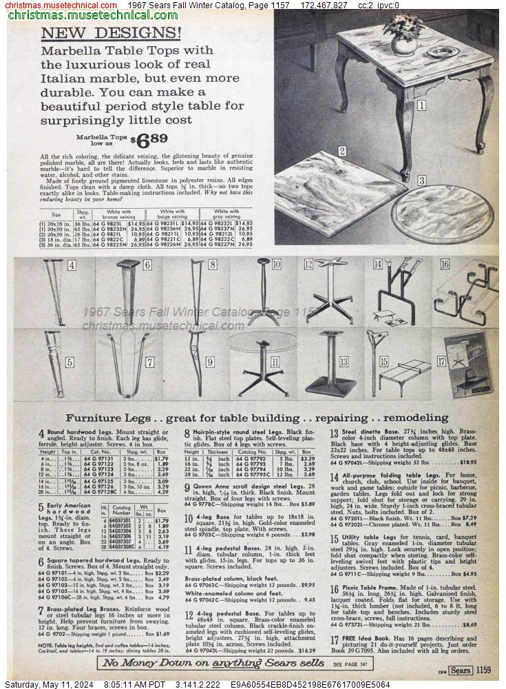 1967 Sears Fall Winter Catalog, Page 1157