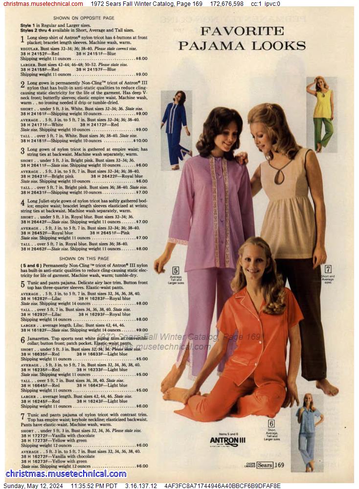 1972 Sears Fall Winter Catalog, Page 169