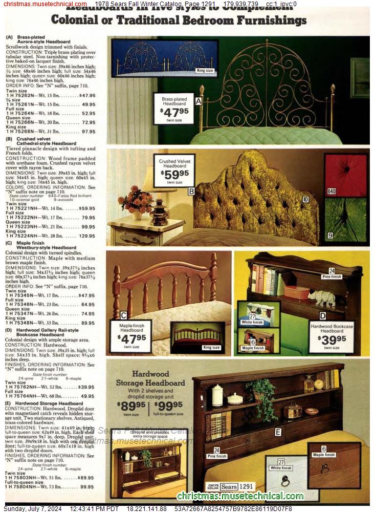 1978 Sears Fall Winter Catalog, Page 1291