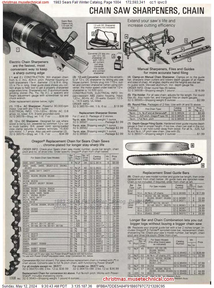 1983 Sears Fall Winter Catalog, Page 1004