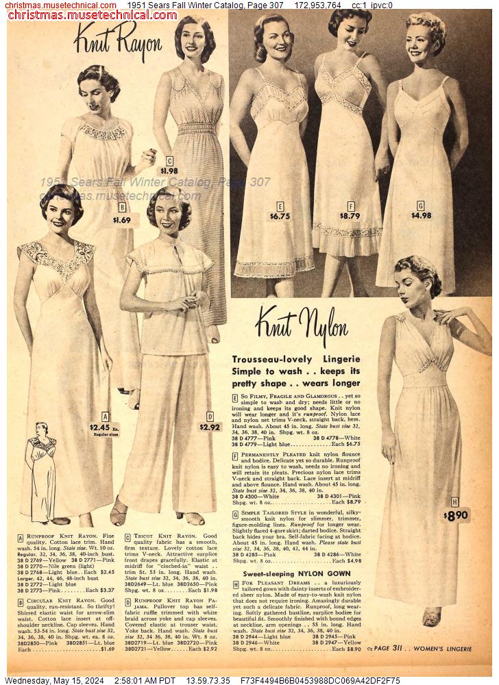 1951 Sears Fall Winter Catalog, Page 307