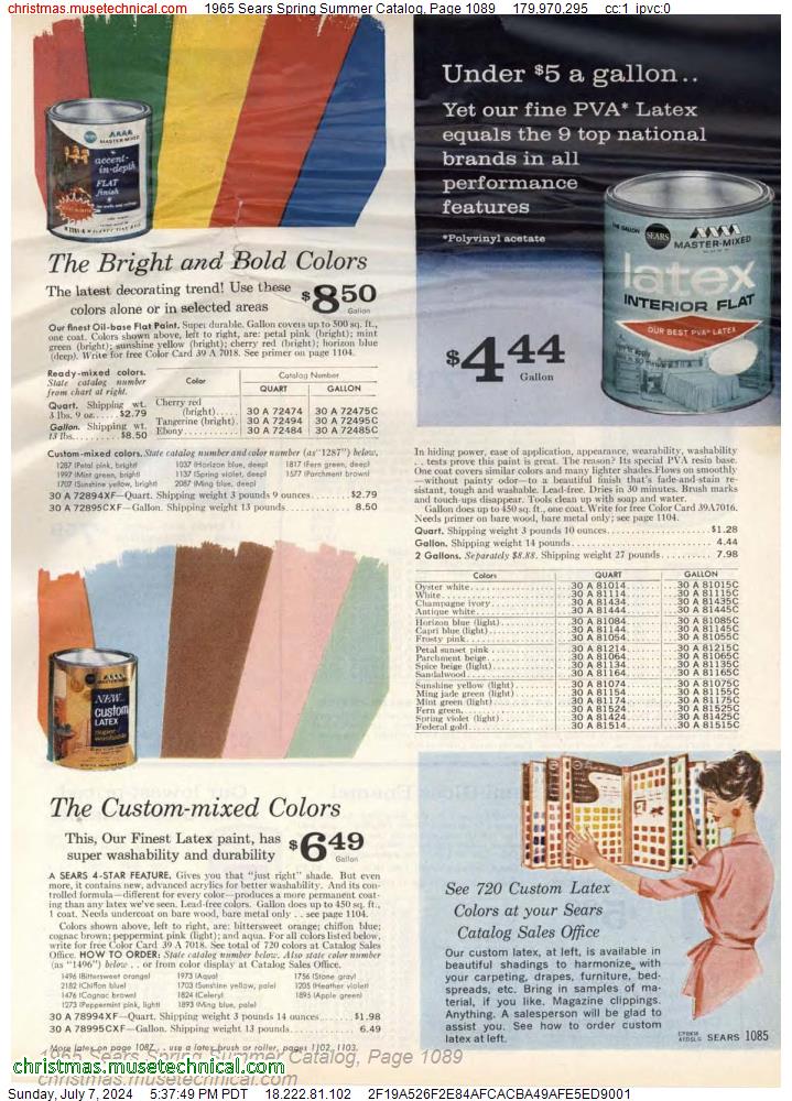 1965 Sears Spring Summer Catalog, Page 1089