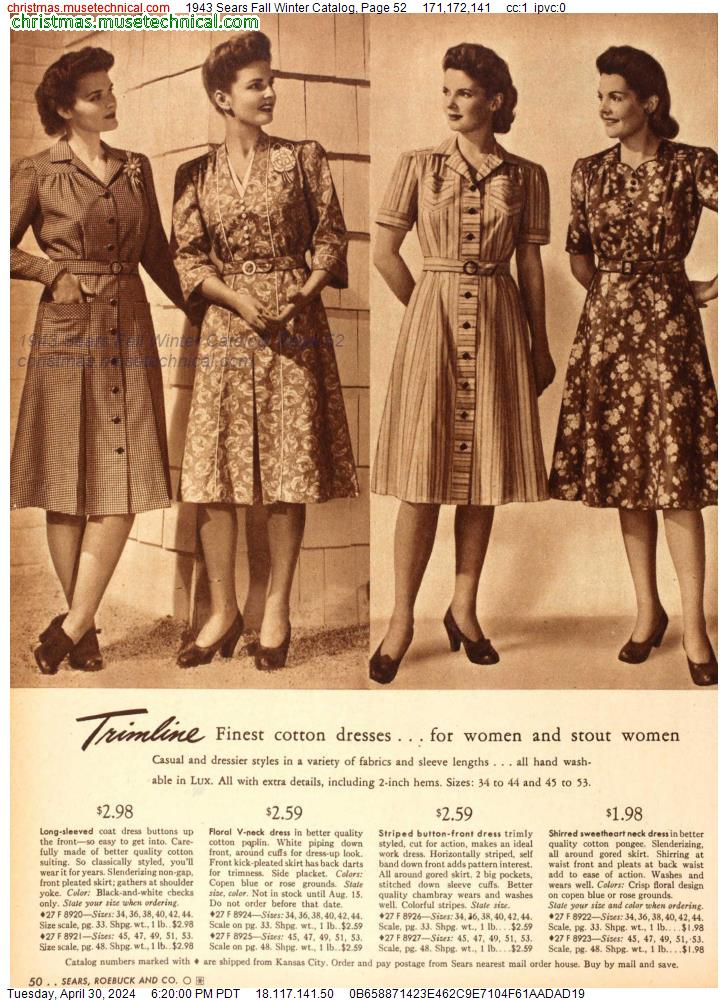 1943 Sears Fall Winter Catalog, Page 52