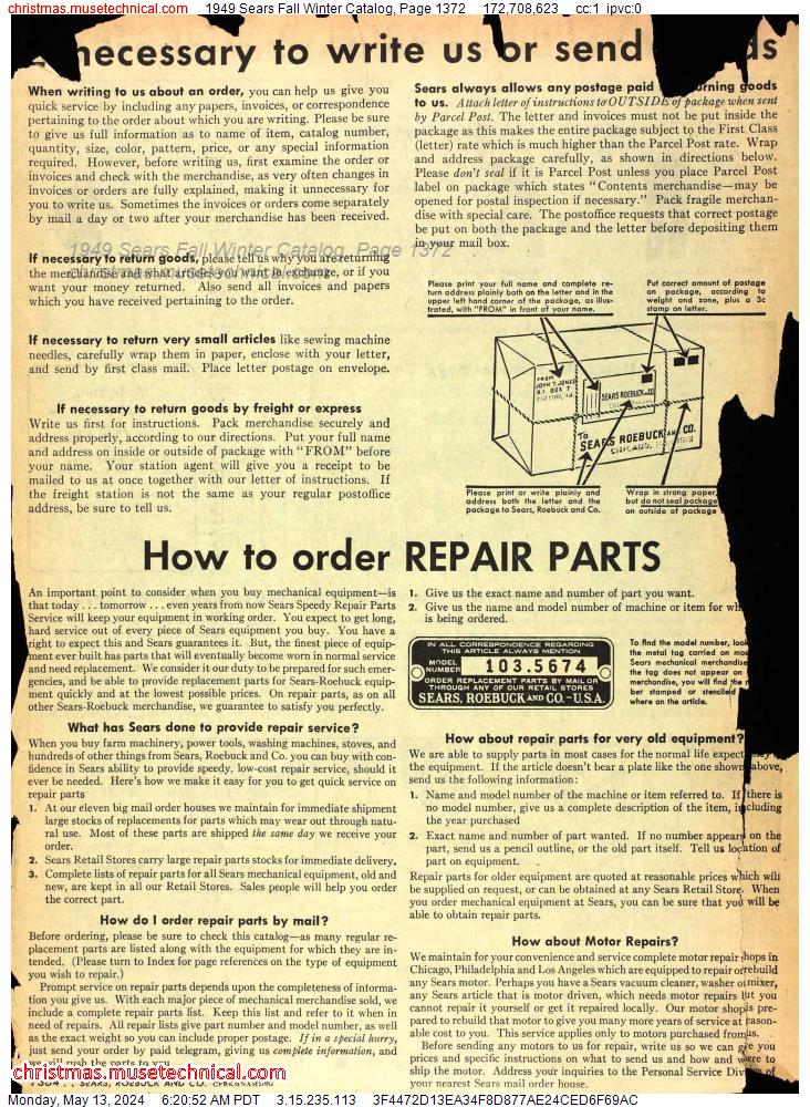 1949 Sears Fall Winter Catalog, Page 1372