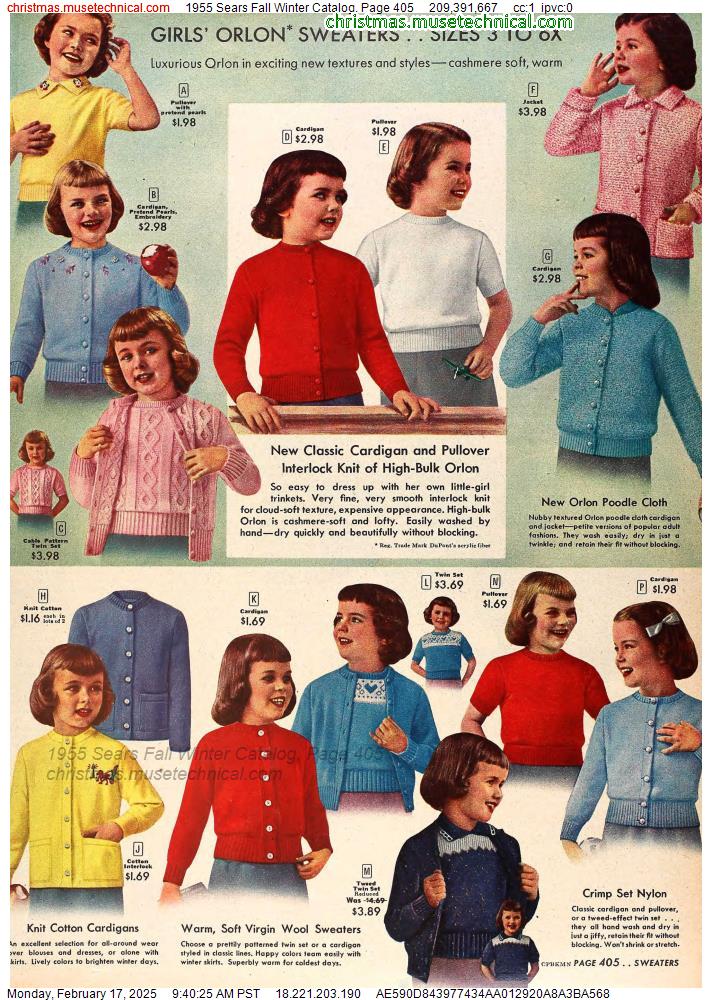 1955 Sears Fall Winter Catalog, Page 405