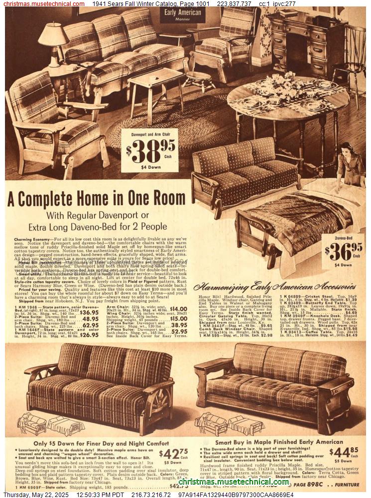 1941 Sears Fall Winter Catalog, Page 1001