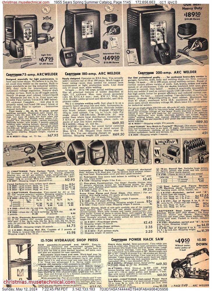 1955 Sears Spring Summer Catalog, Page 1145