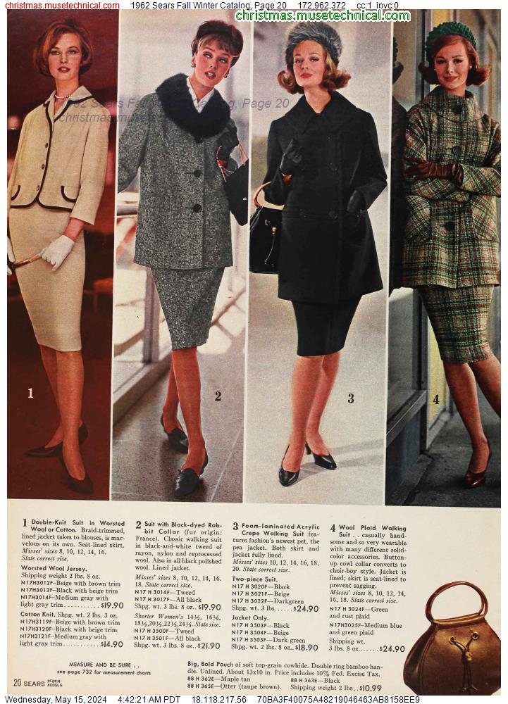 1962 Sears Fall Winter Catalog, Page 20