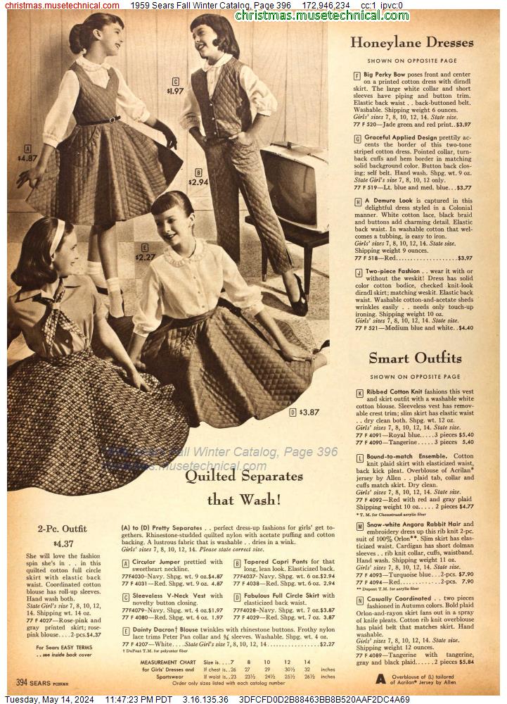 1959 Sears Fall Winter Catalog, Page 396