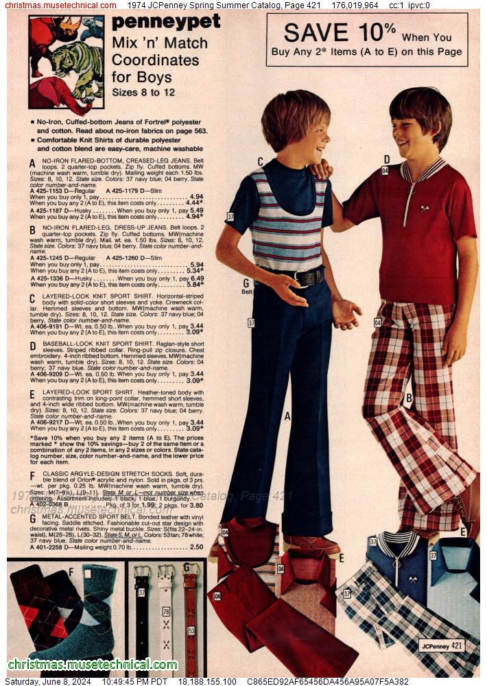 1974 JCPenney Spring Summer Catalog, Page 421