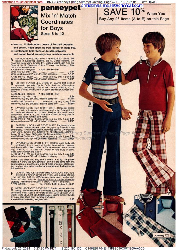 1974 JCPenney Spring Summer Catalog, Page 421