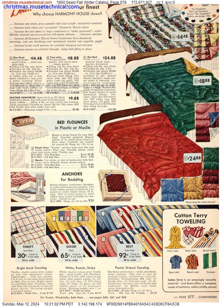 1950 Sears Fall Winter Catalog, Page 578