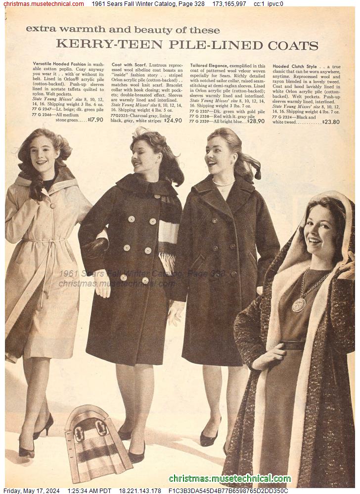 1961 Sears Fall Winter Catalog, Page 328