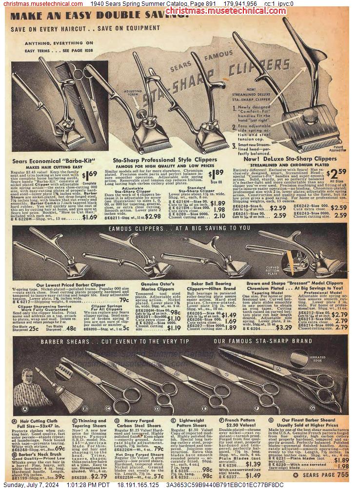 1940 Sears Spring Summer Catalog, Page 891
