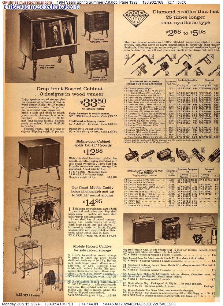 1964 Sears Spring Summer Catalog, Page 1398