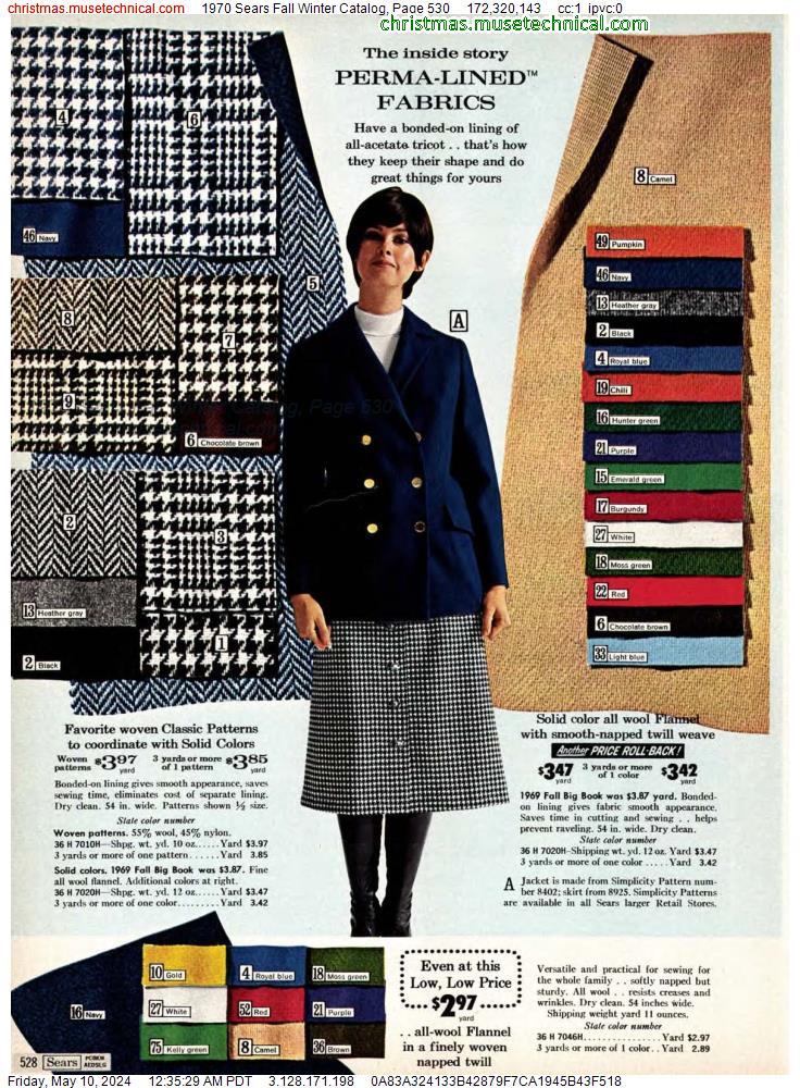 1970 Sears Fall Winter Catalog, Page 530