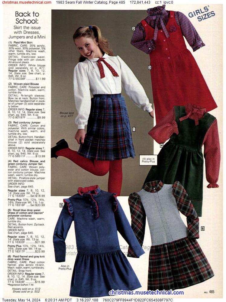 1983 Sears Fall Winter Catalog, Page 485