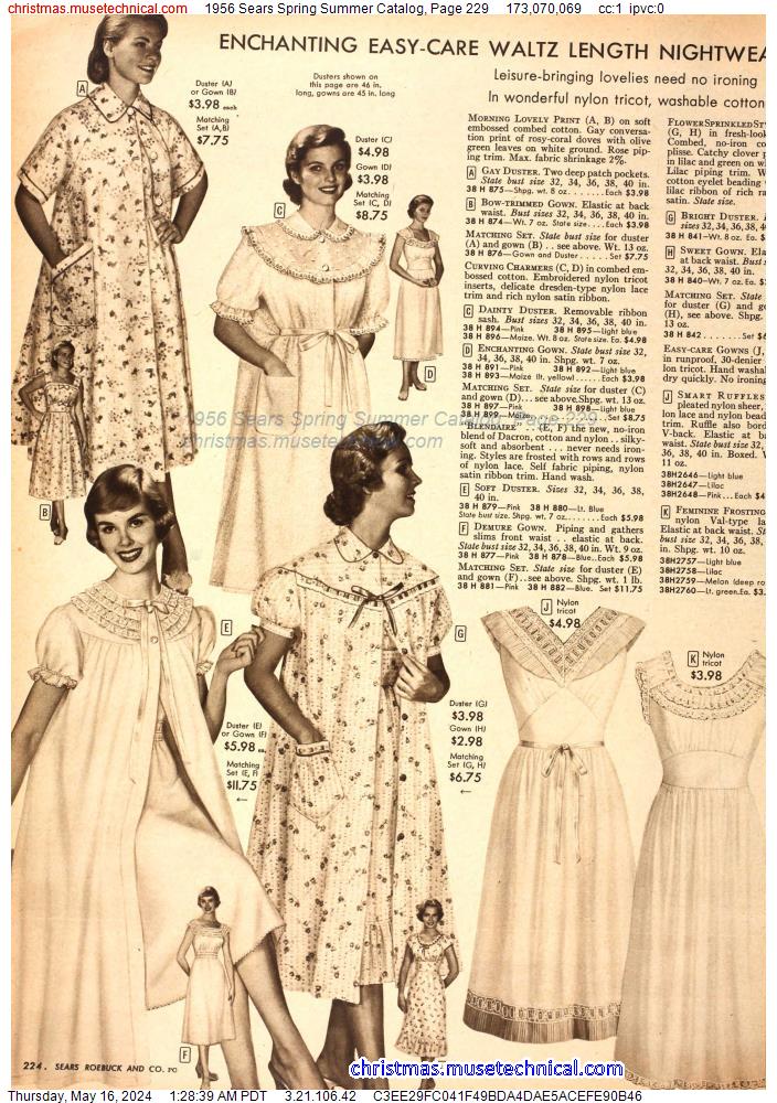 1956 Sears Spring Summer Catalog, Page 229