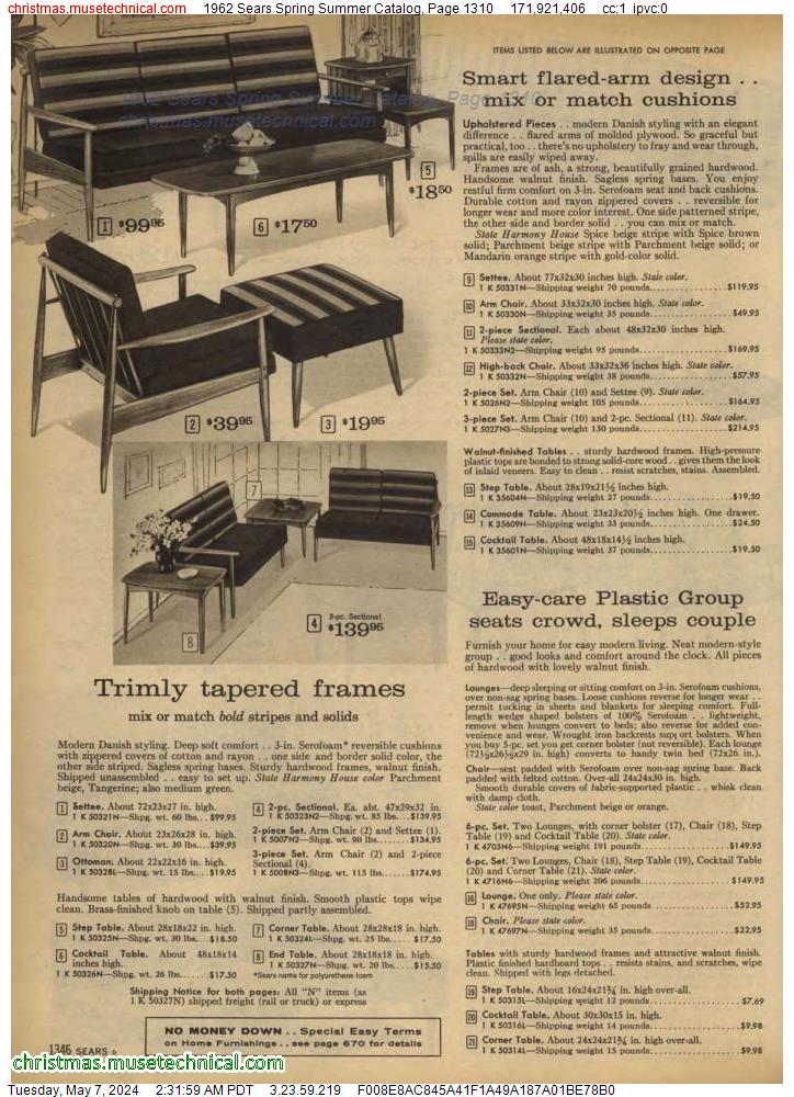 1962 Sears Spring Summer Catalog, Page 1310