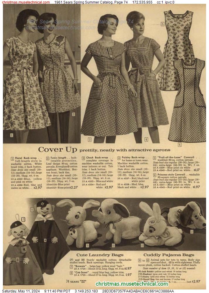 1961 Sears Spring Summer Catalog, Page 74