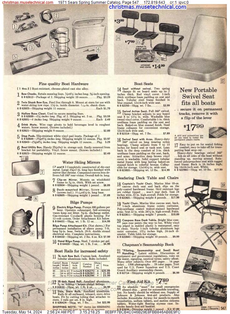 1971 Sears Spring Summer Catalog, Page 547