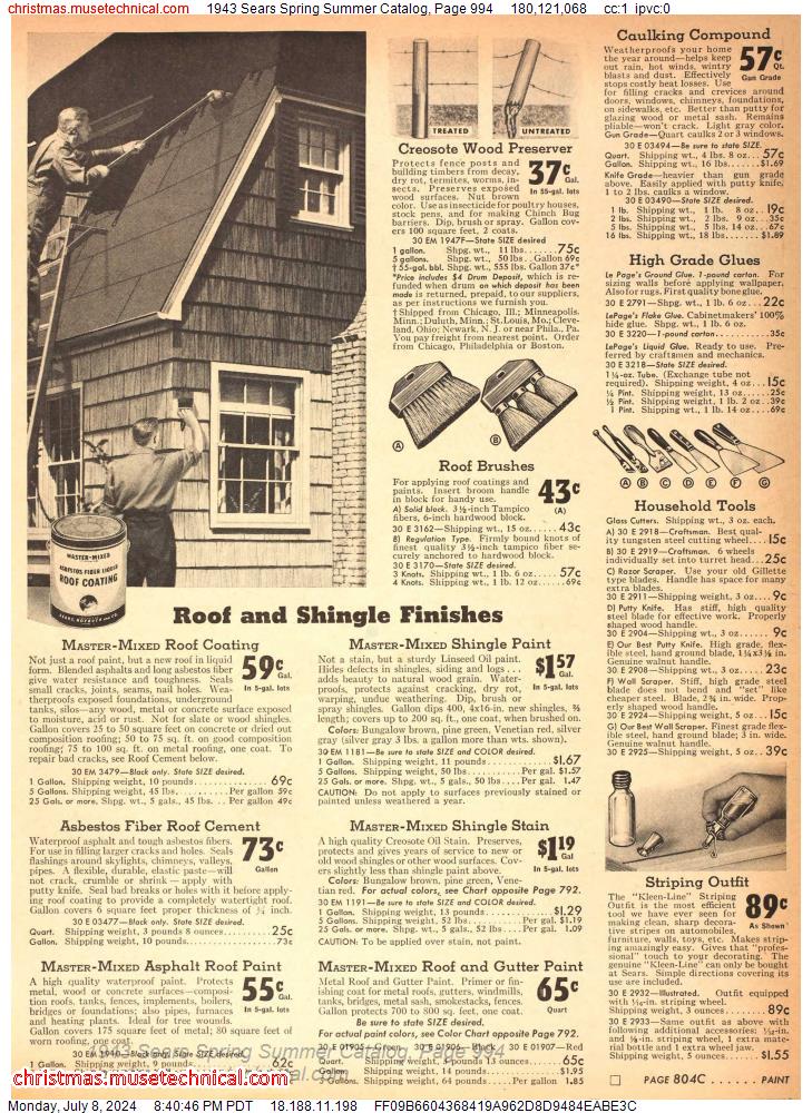 1943 Sears Spring Summer Catalog, Page 994