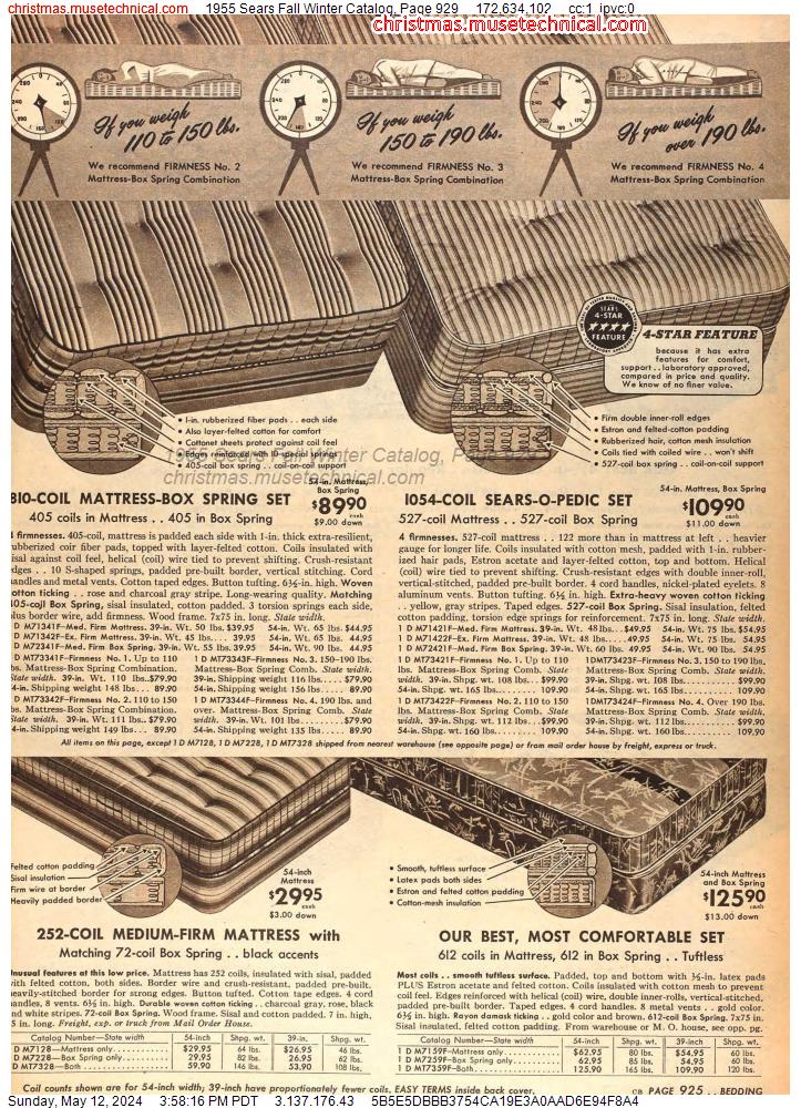1955 Sears Fall Winter Catalog, Page 929