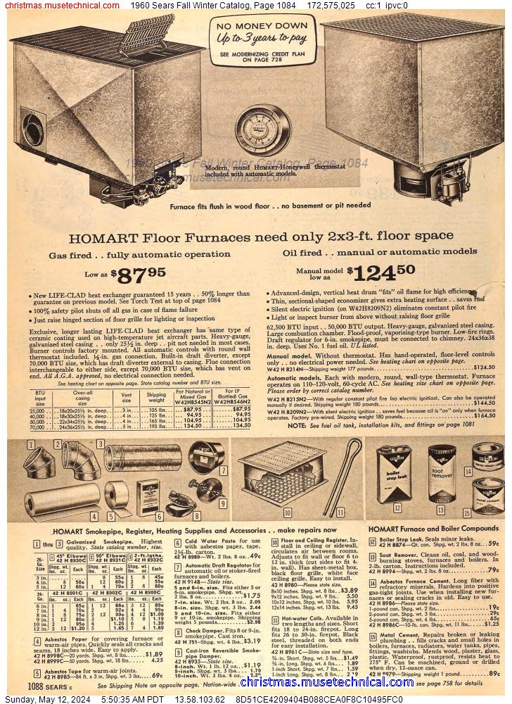 1960 Sears Fall Winter Catalog, Page 1084