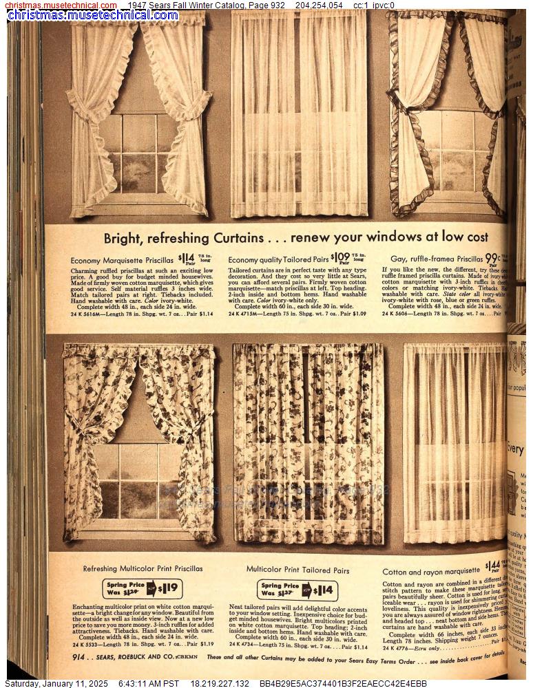 1947 Sears Fall Winter Catalog, Page 932