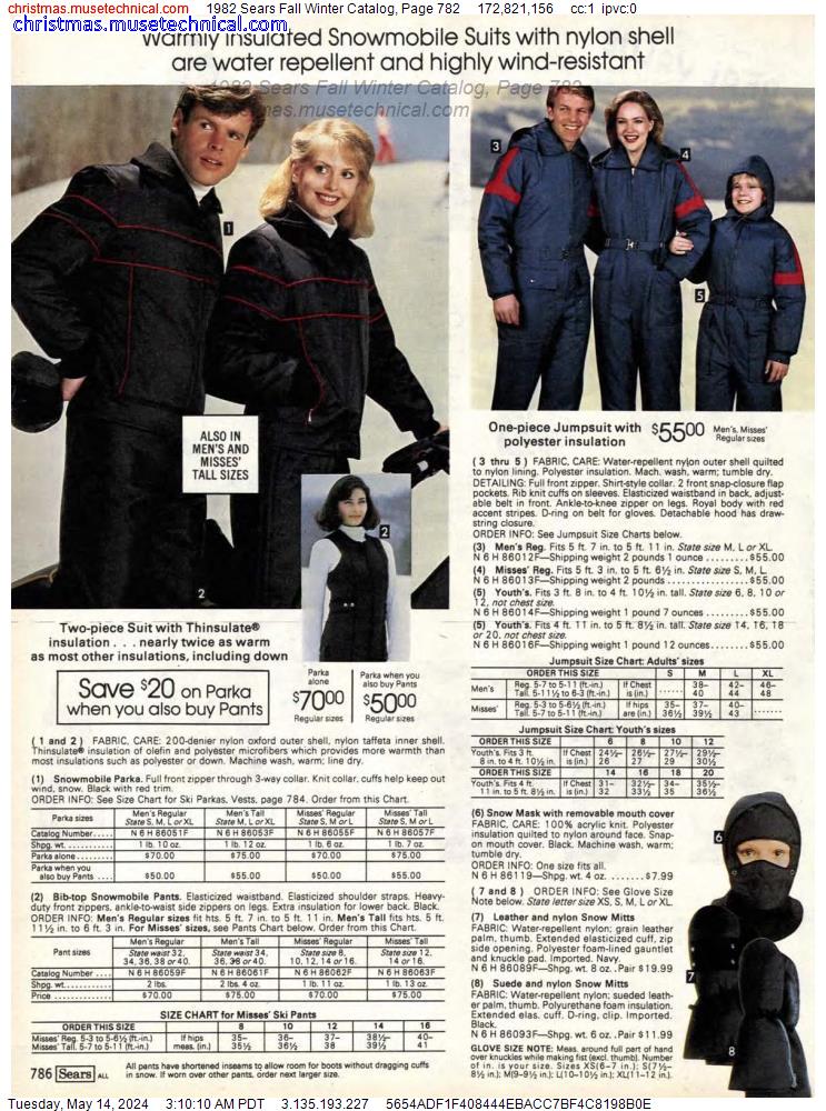 1982 Sears Fall Winter Catalog, Page 782