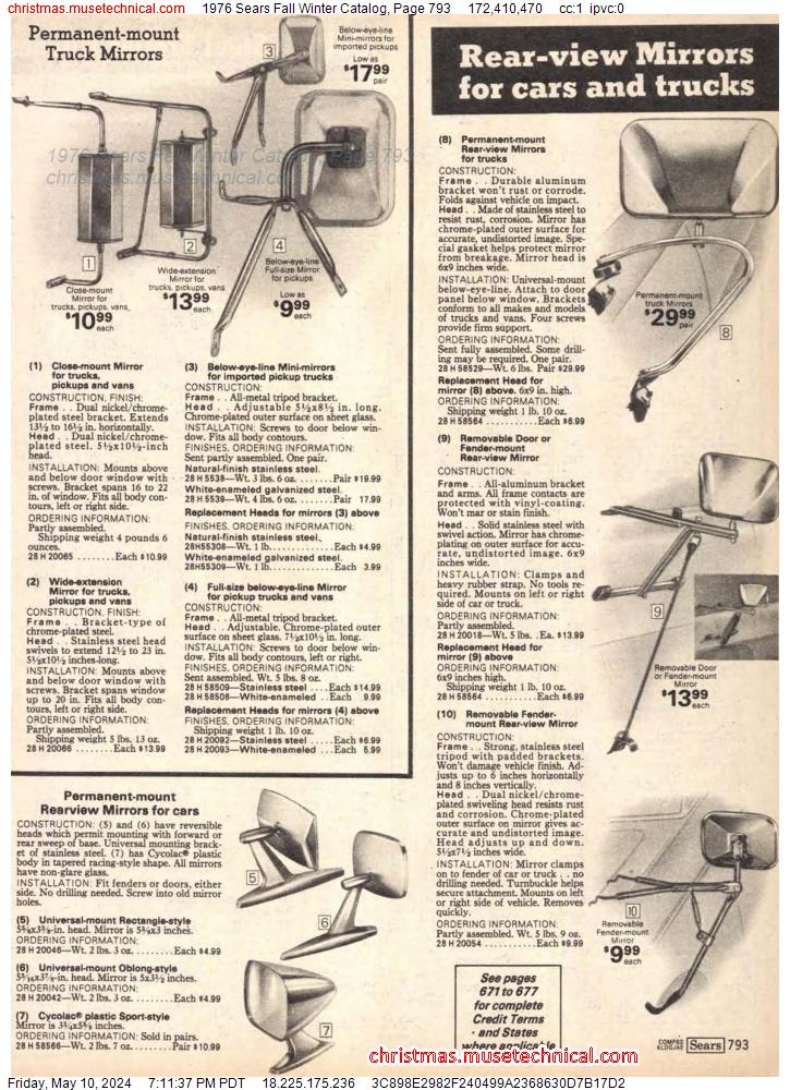 1976 Sears Fall Winter Catalog, Page 793