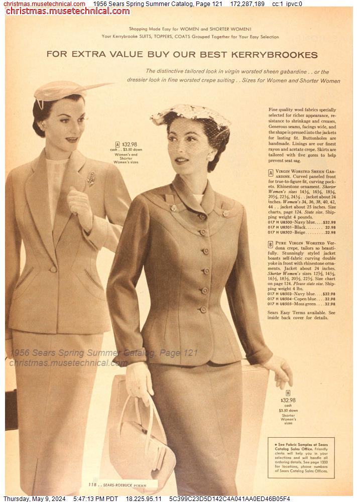 1956 Sears Spring Summer Catalog, Page 121