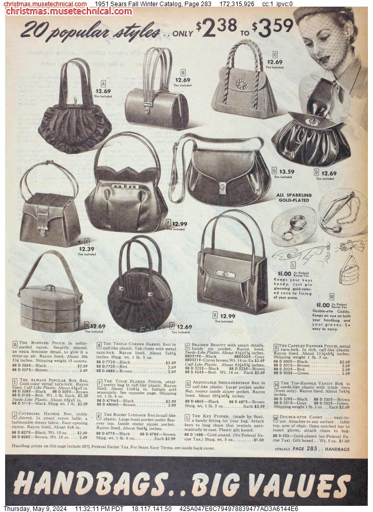 1951 Sears Fall Winter Catalog, Page 283