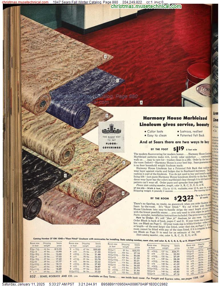 1947 Sears Fall Winter Catalog, Page 880