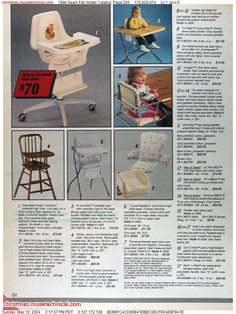 1986 Sears Fall Winter Catalog, Page 250
