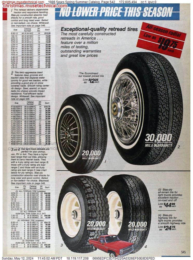 1986 Sears Spring Summer Catalog, Page 542