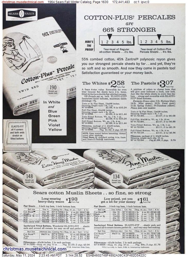 1964 Sears Fall Winter Catalog, Page 1630