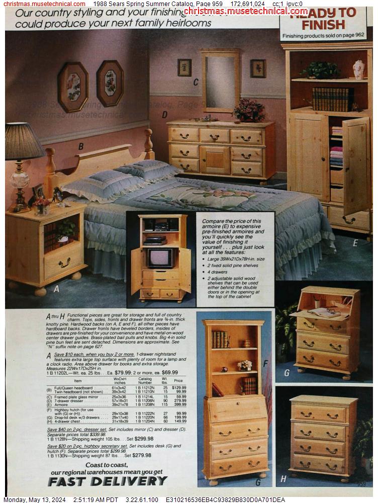 1988 Sears Spring Summer Catalog, Page 959