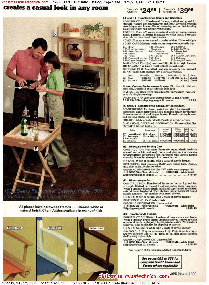 1978 Sears Fall Winter Catalog, Page 1309