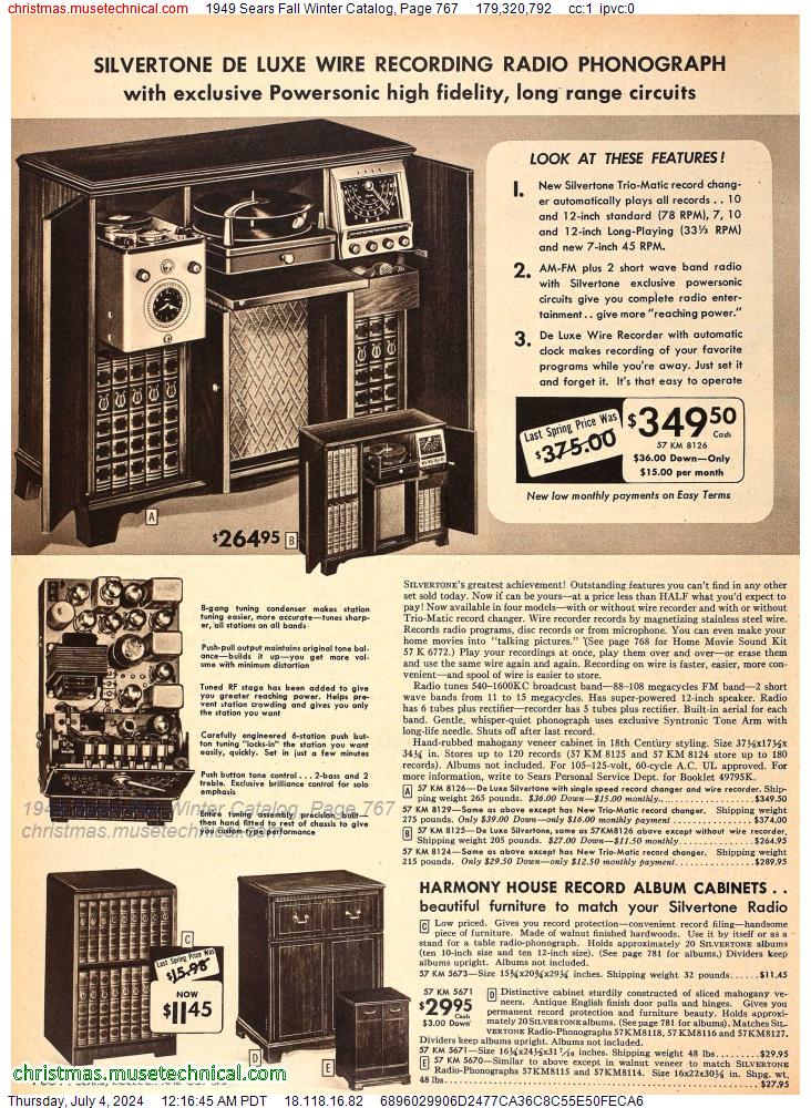 1949 Sears Fall Winter Catalog, Page 767