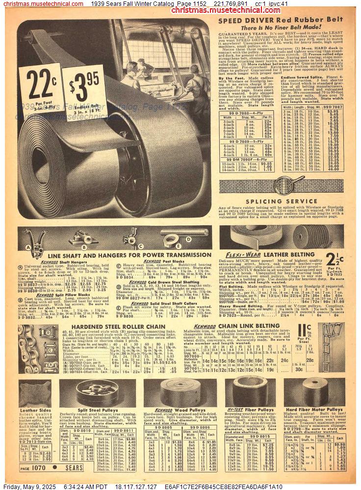 1939 Sears Fall Winter Catalog, Page 1152