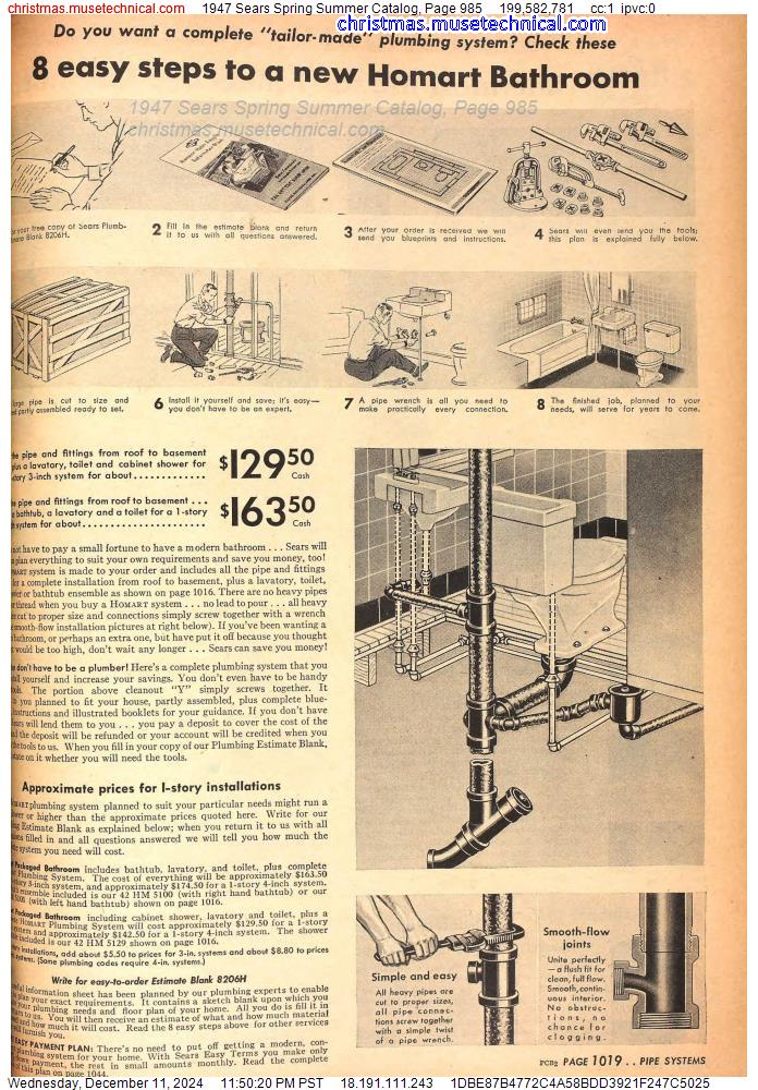 1947 Sears Spring Summer Catalog, Page 985