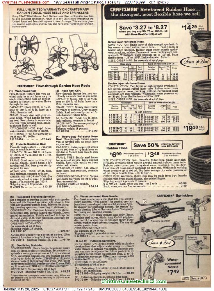 1977 Sears Fall Winter Catalog, Page 873