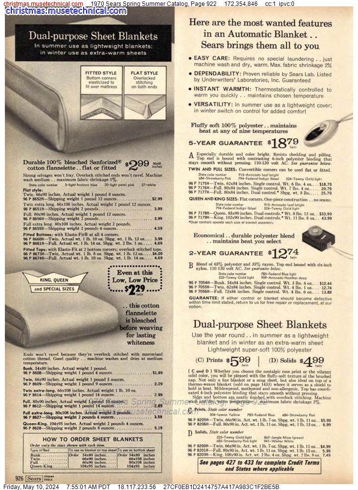 1970 Sears Spring Summer Catalog, Page 922