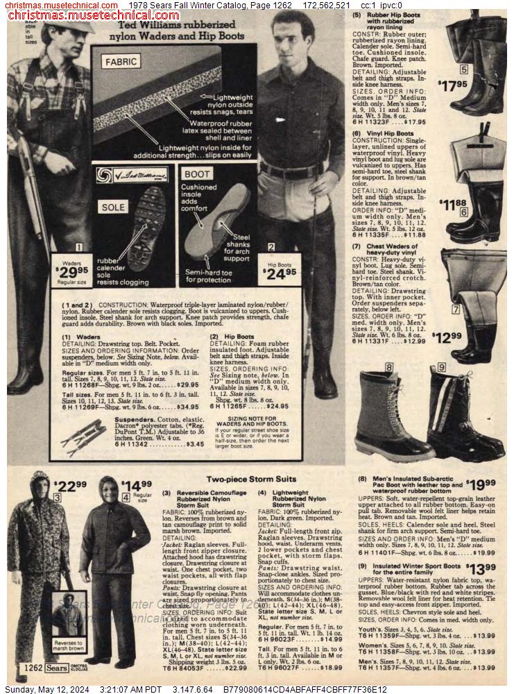 1978 Sears Fall Winter Catalog, Page 1262