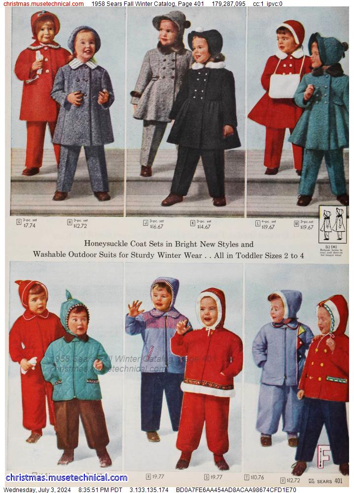 1958 Sears Fall Winter Catalog, Page 401